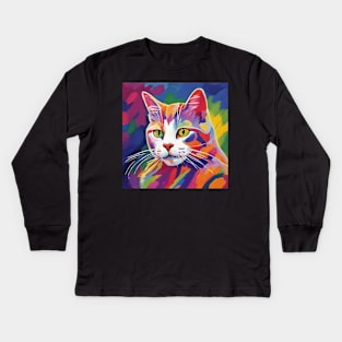 fauvism cat art les fauves pt8 Kids Long Sleeve T-Shirt